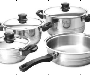 STAINLESS STEEL HOLLOWARE 7 piece set